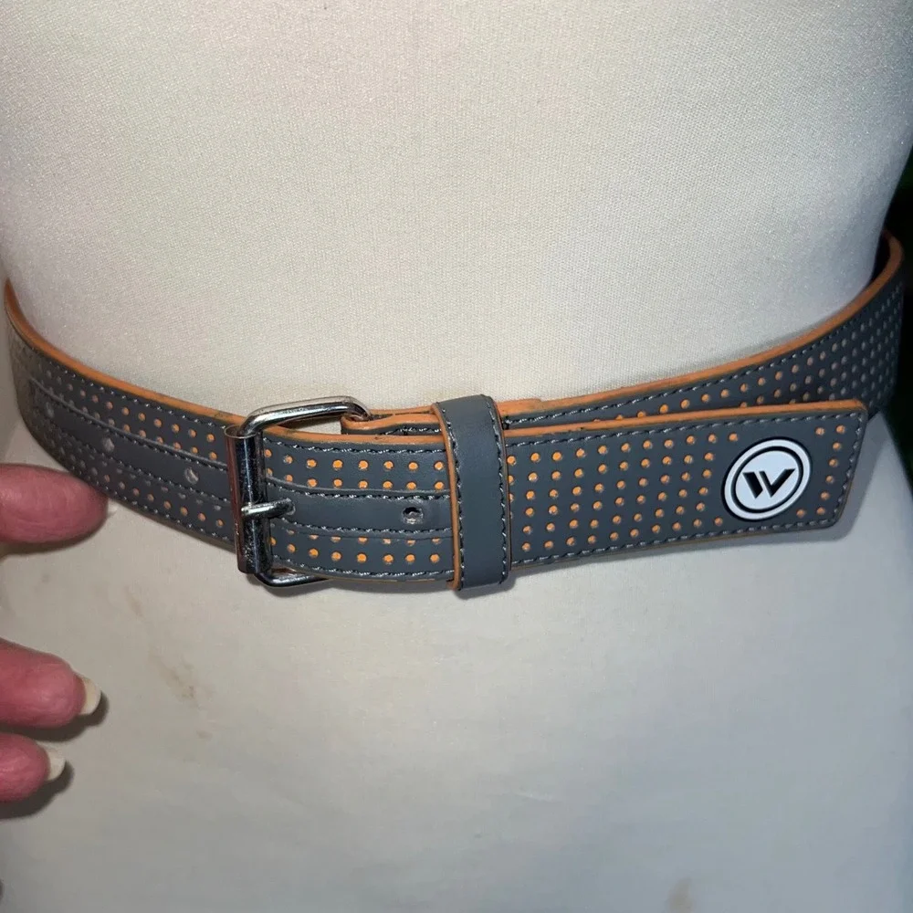 Shawn White Kids Belt Gray‎ Orange Perforated Buckle Closure Non Leather